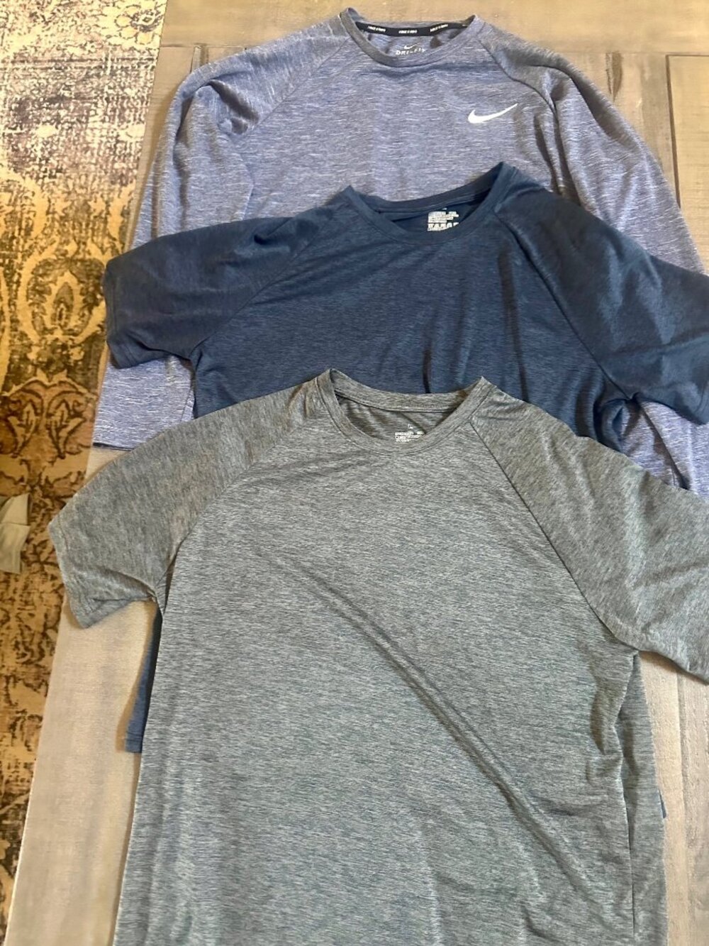 Men’s Athletic Shirt Bundle – Size Large (Nike + 2 Performance Tees)